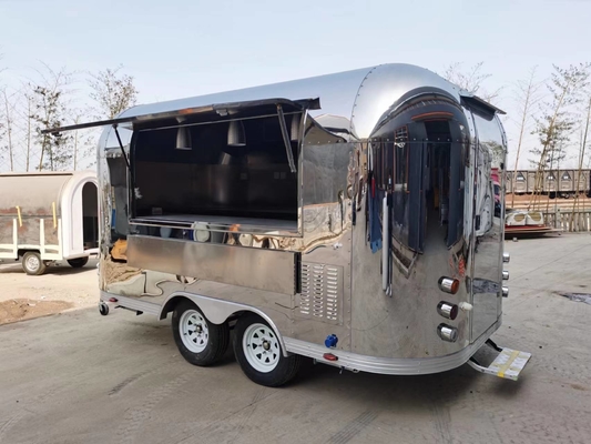 Airstream Food Trailer Stainless Steel Fast Food Truck Cart dostępny w sprzedaży