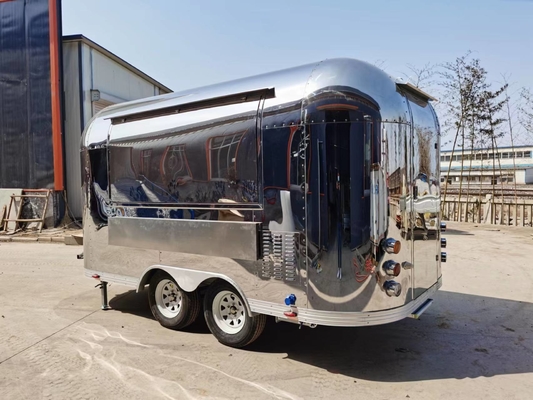 Airstream Food Trailer Stainless Steel Fast Food Truck Cart dostępny w sprzedaży