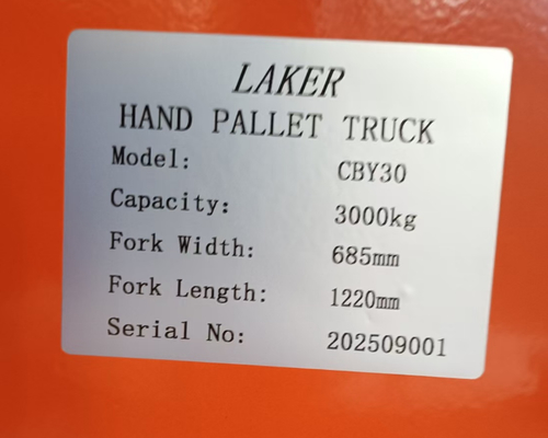 3-tonowy ręczny wózek paletowy z podwójnymi nylonowymi kołami do transportu materiałów magazynowych o wadze 3000 kg