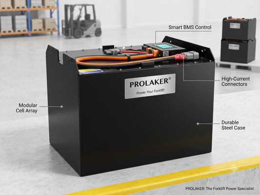 ProLaker Drop-in Lead-Acid Replacement LiFePO4 Forklift Battery 24V 48V 80V, 210Ah-880Ah Dostosowywalny do elektrycznych wózków widłowych Palet Truck Stacker Warehouse Material Handling With Smart BMS