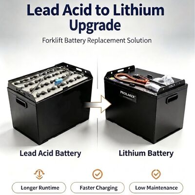ProLaker Drop-in Lead-Acid Replacement LiFePO4 Forklift Battery 24V 48V 80V, 210Ah-880Ah Dostosowywalny do elektrycznych wózków widłowych Palet Truck Stacker Warehouse Material Handling With Smart BMS